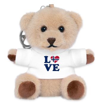 Amour - Drapeau de la Norvège - Norvège - Norvège - Porte-clés ourson - blanc - Devant