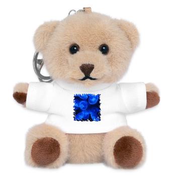 Faszinierende Biolumineszenz, Blaue Qualle - Teddy Schlüsselanhänger - Weiß - Vorne