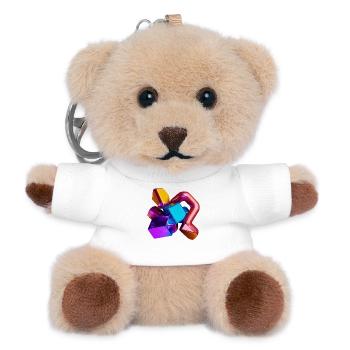 Abstrakte 3D Geometrie Formen bunt - Teddy Schlüsselanhänger - Weiß - Vorne