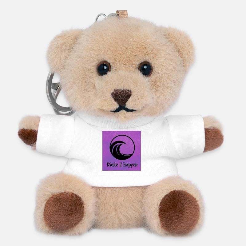 Wavy Circle MakeItMotif - Teddy Keyring - white