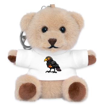 Raven Crow Halloween Comic Funny - Teddy Keyring - white - Front