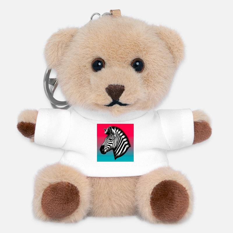 Zebra - Teddy Schlüsselanhänger - Weiß