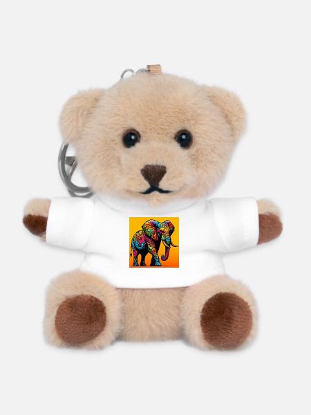 Elefant - Teddy Schlüsselanhänger - Weiß
