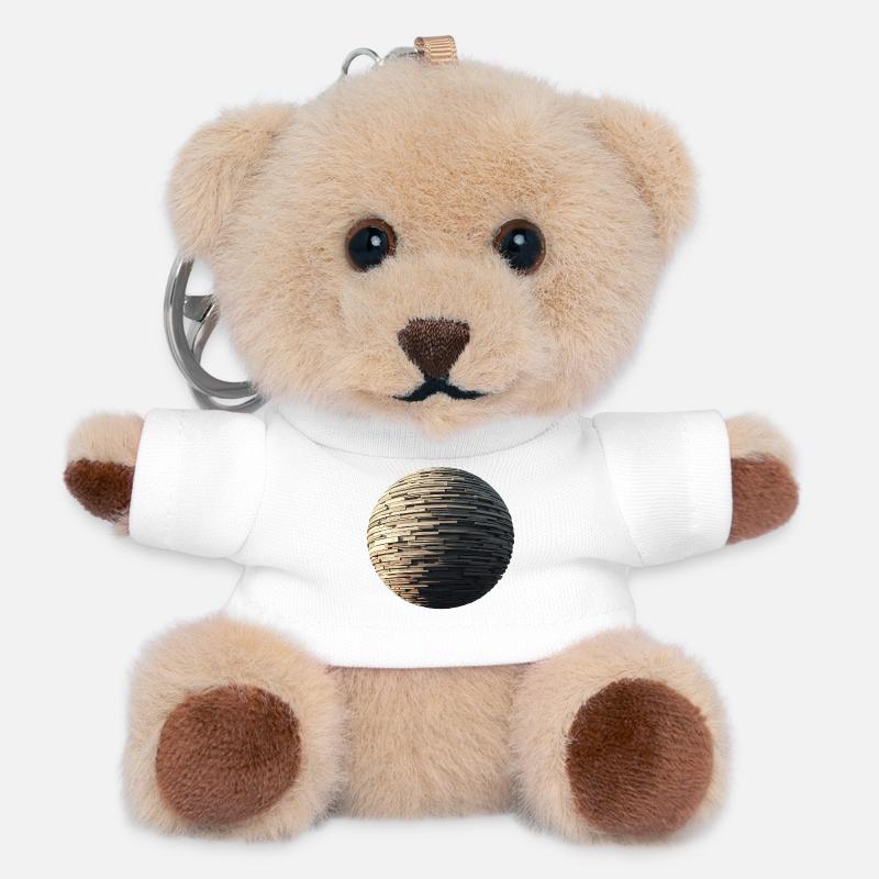 Stone Sphere - Teddy Keyring - white