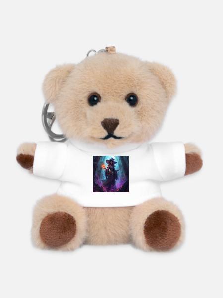 Enchanted Cave Witch - Teddy Keyring - white
