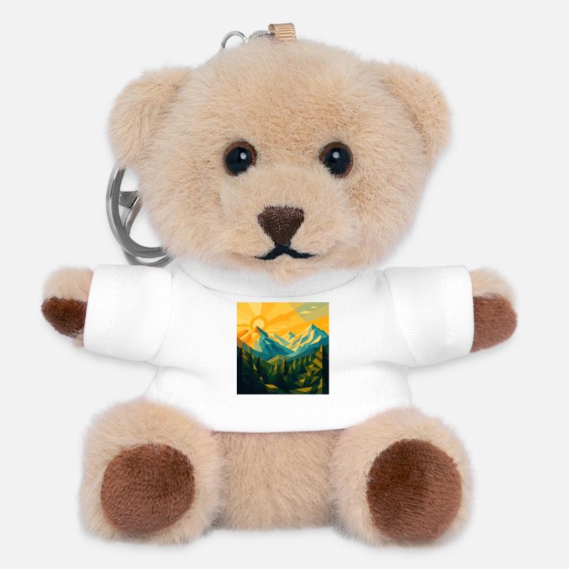 Geometric sunrise in mountains - Teddy Keyring - white