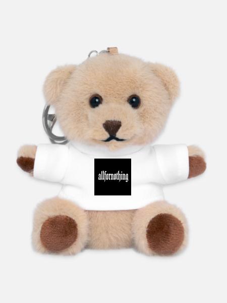 Allfornothing Gothic Wordmark - Teddy Keyring - white