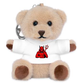 Devil Trident Satan Hell Evil Horns Horror - Teddy Keyring - white - Front