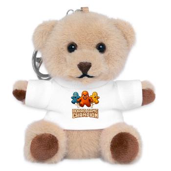 Board Game Champion – Funny Game Pieces - Teddy Keyring - white - Front