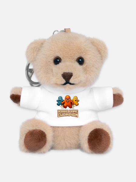 Brettspiel Champion – Lustige Spielfiguren - Teddy Schlüsselanhänger - Weiß