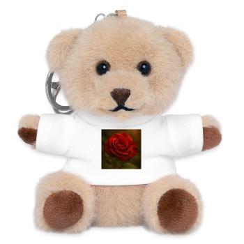 Natur - Blumen - Rose - Teddy Schlüsselanhänger - Weiß - Vorne