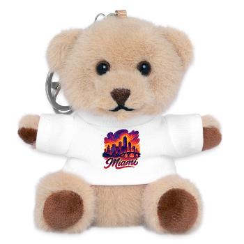 Miami City Magic City Silhouette Skyline Gift - Teddy Keyring - white - Front