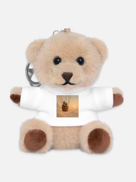 Skybound Whispers Embrace - Teddy Keyring - white