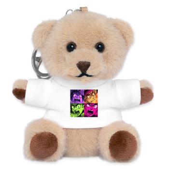Farbenexplosion Schreie Collage Hexen - Teddy Schlüsselanhänger - Weiß - Vorne