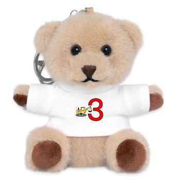 Bagger - Teddy Schlüsselanhänger - Weiß - Vorne