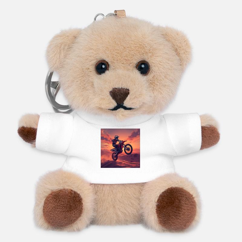 Sunset Motocross Jump - Teddy Keyring - white