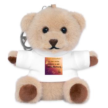Früh aufstehen ist der falsche Schritt - Teddy Schlüsselanhänger - Weiß - Vorne