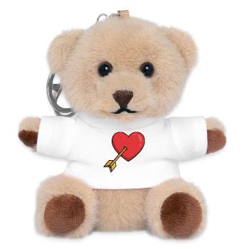 Herz Liebe Pfeil - Teddy Schlüsselanhänger - Weiß - Vorne