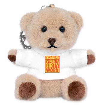 Disabled Is Not a Dirty Word Statement Art - Teddy Keyring - white - Front