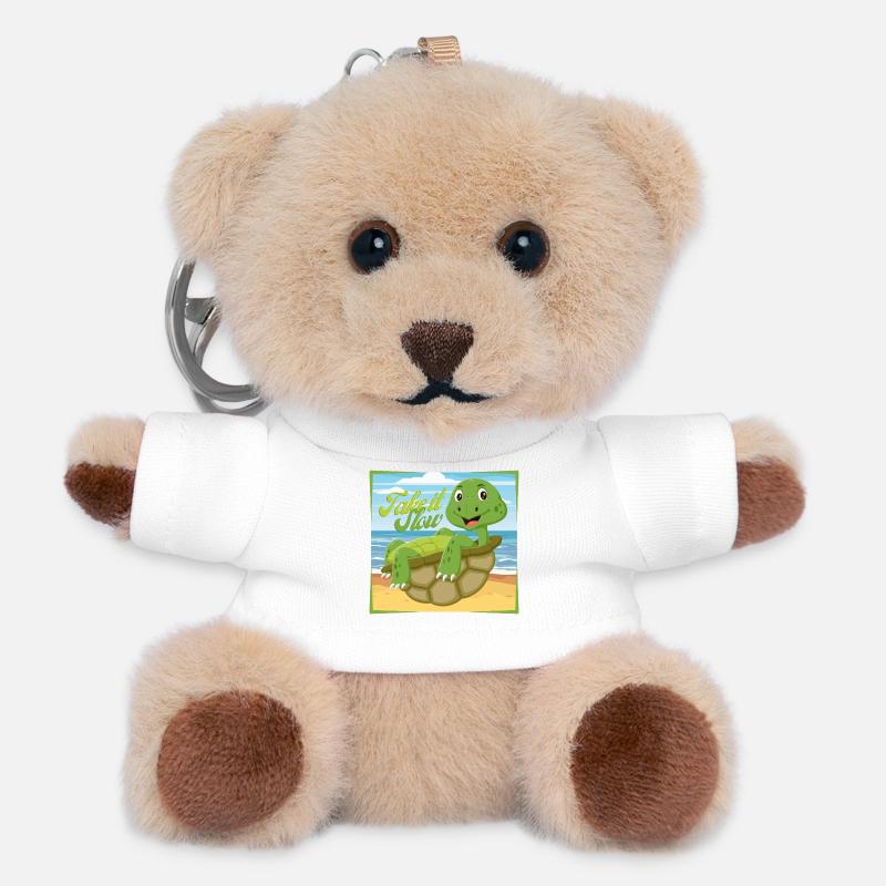 Take it Slow – Chill Turtle - Teddy Keyring - white