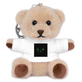 Green Eyes in Darkness - Teddy Keyring - white - Front