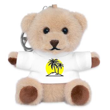Palm Tree Symbol Beach Island - Teddy Keyring - white - Front