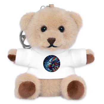 Geometrischer bunter Schrei - Teddy Schlüsselanhänger - Weiß - Vorne