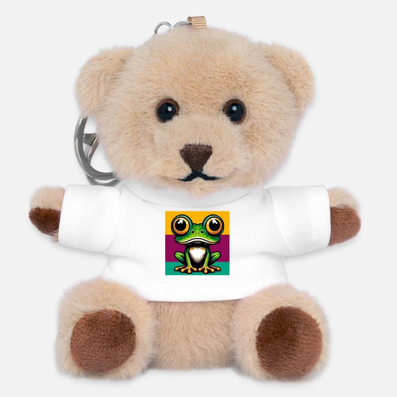 Frosch - Teddy Schlüsselanhänger - Weiß
