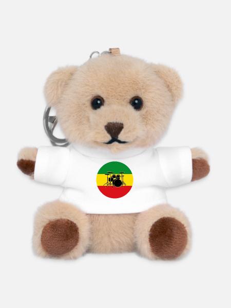 Silhouette de tambours reggae - Porte-clés ourson - blanc