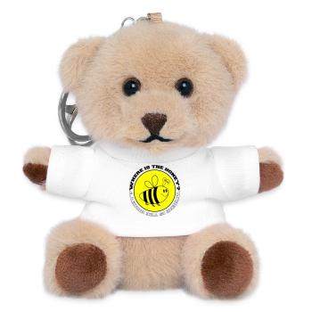 Abeille Où est le miel ? - Porte-clés ourson - blanc - Devant