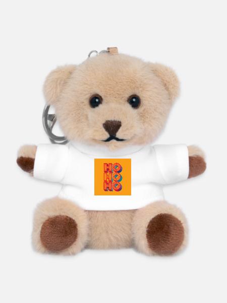 ho ho ho - Teddy Keyring - white