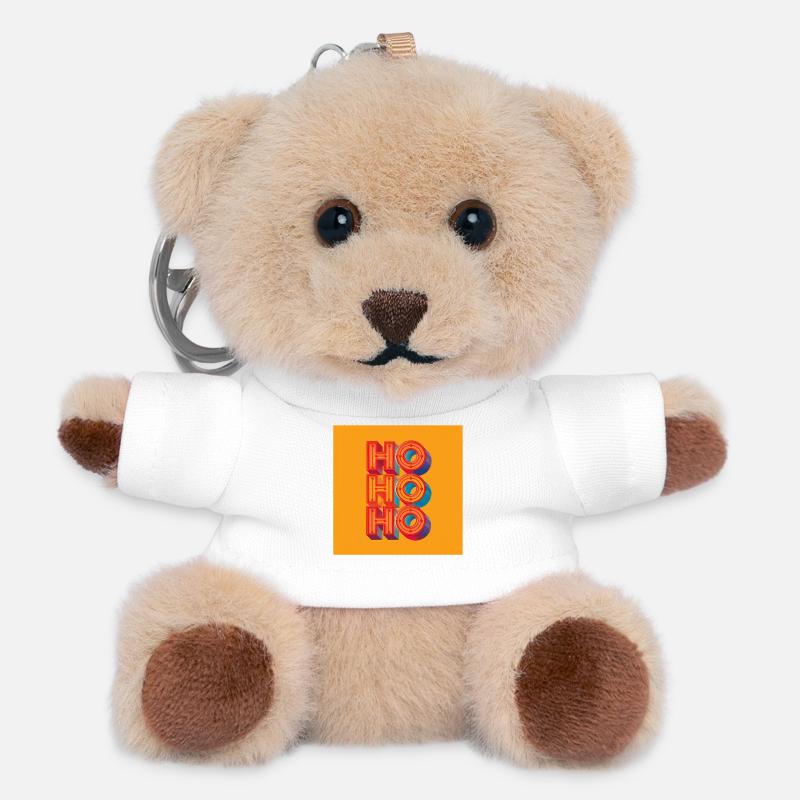 ho ho ho - Teddy Keyring - white