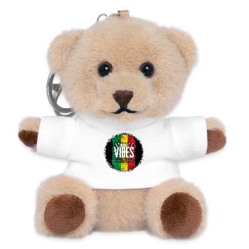 Reggae Vibes Flag - Teddy Keyring - white - Front