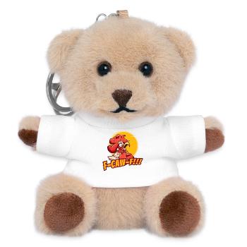 Wütender Hahn kräht f-caw-f - Teddy Schlüsselanhänger - Weiß - Vorne