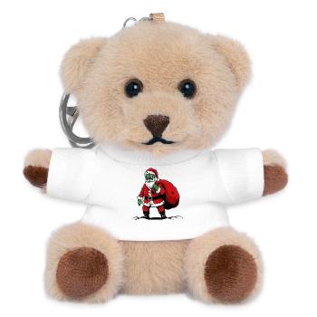 Weihnachtsmann Gruselig Horror Zombie Untot Weihna - Teddy Schlüsselanhänger - Weiß - Vorne