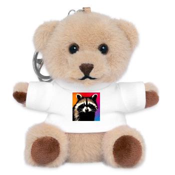 Raccoon - Teddy Keyring - white - Front