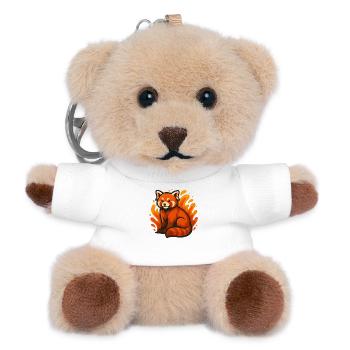 Brennender Roter Panda - Teddy Schlüsselanhänger - Weiß - Vorne