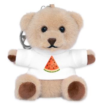 Watermelon Slice Smiling - Teddy Keyring - white - Front