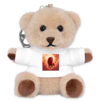 Mechanical Lion in Orange Skies - Teddy Keyring - white - Front