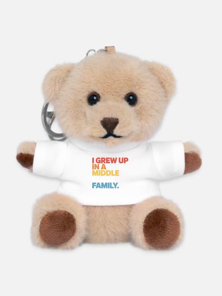 Wuchs in einer Mittelklassefamilie auf - Teddy Schlüsselanhänger - Weiß
