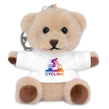 Saut de VTT arc-en-ciel - Porte-clés ourson - blanc - Devant