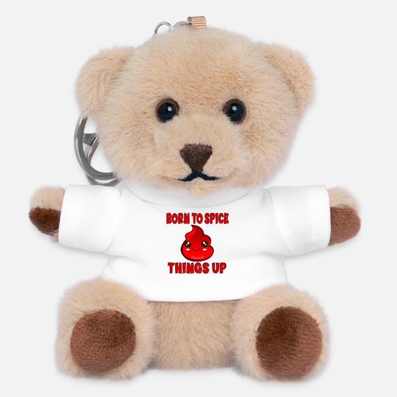 Ketchup Condiments - Teddy Keyring - white