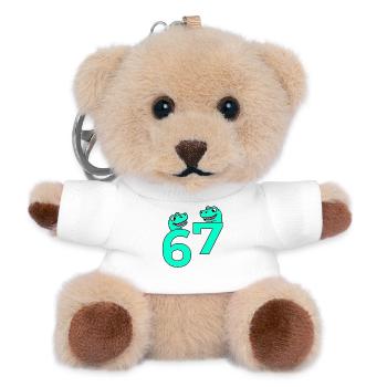 Numbers seven six 67 animals - Teddy Keyring - white - Front