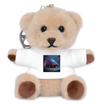 Cyberpunk Schuppentier Neon Jungle Sci-Fi Art - Teddy Schlüsselanhänger - Weiß - Vorne