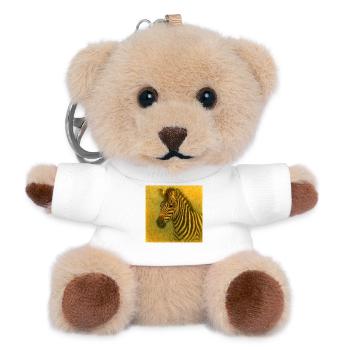 Zebra in golden tones - Teddy Keyring - white - Front