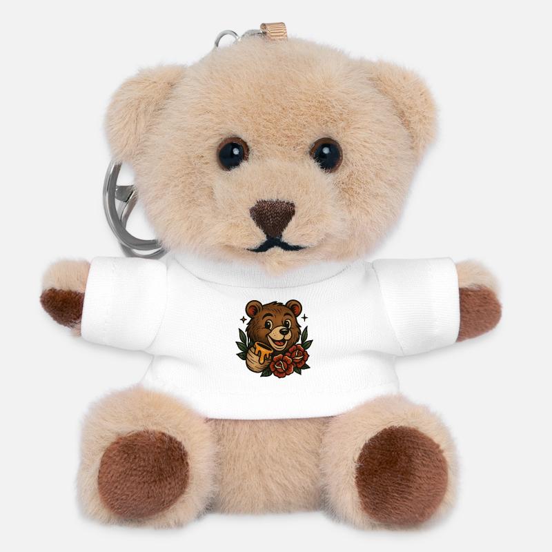 Honigbär - Teddy Schlüsselanhänger - Weiß