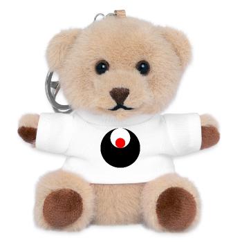 3 circles, black, white and red - Teddy Keyring - white - Front