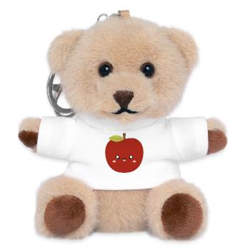 Kawaii Red Apple Charakterdesign - Teddy Schlüsselanhänger - Weiß - Vorne