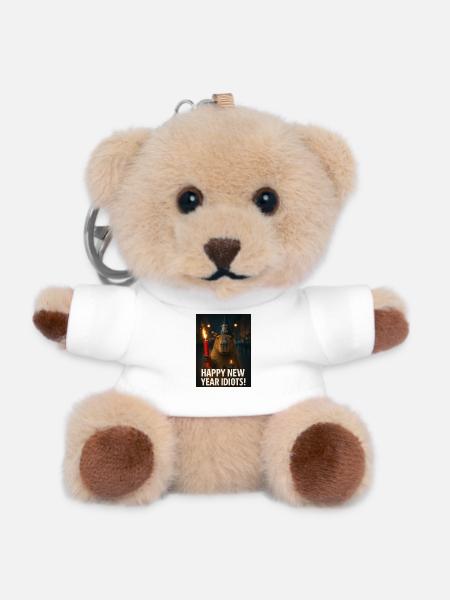 Capybara happy new year idiots - Teddy Keyring - white