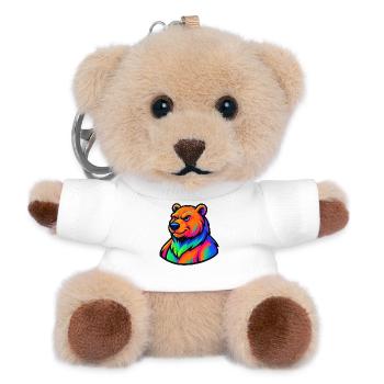 Bear Grizzly Comic - Teddy Keyring - white - Front